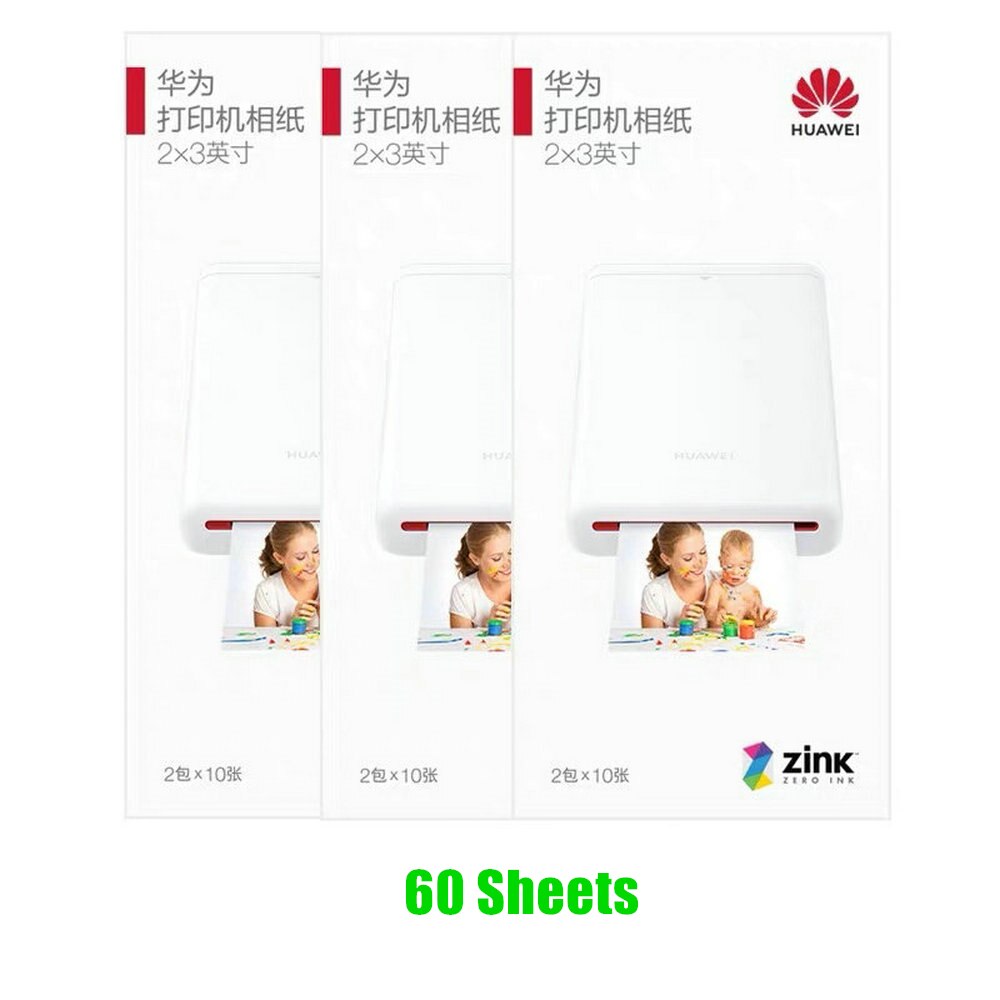 Huawei Zink 2*3 zoll 50*76mm Foto Papier Für Huawei Drucker HP Kanon zoemini LG PD261 251 233 239SP: 60Blätter (3 Kasten)
