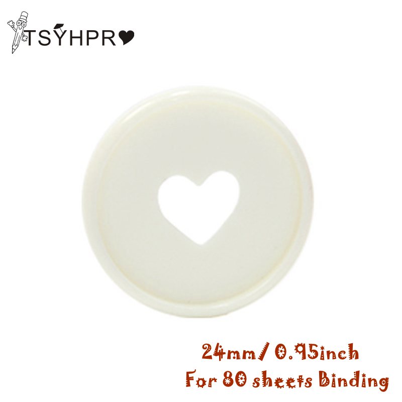 Serce luźny segregator pierścienie 30/50/100 szt. 24mm białe kostki robić notebooków Diy planista dysk segregatory robić scrapbookingu
