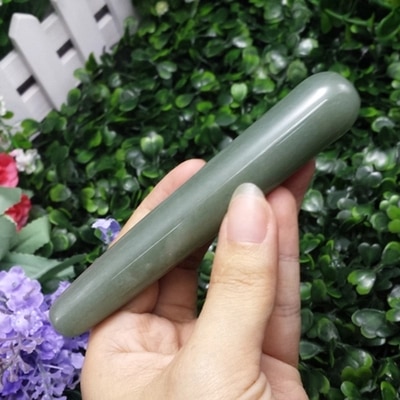 Gezicht Natuurlijke Jade Roller Trigger Punt Dual-Head Massage V Afslanken Acupunt Rolling Borstel Gezondheidszorg Tool Body Therapie