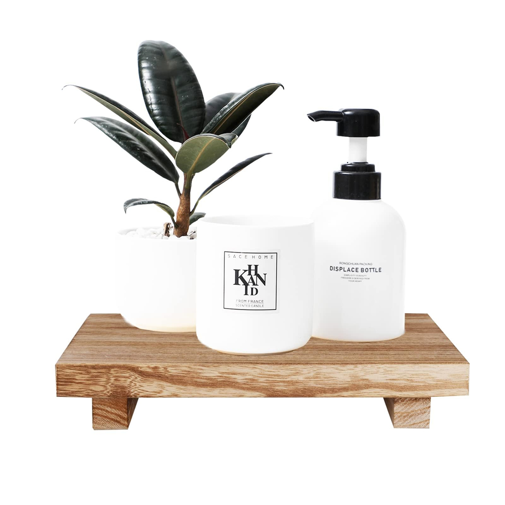 Tresokkelstativ for dekorasjon gårdshus 8.6 cm lite treforhøyer såpestativ fotbrett til stearinlys baderomsbenk: Mørk grønn