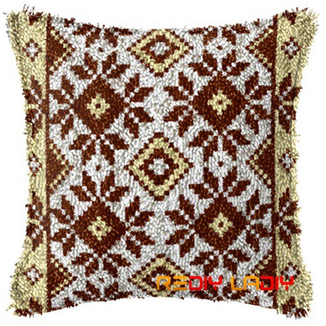 Diy latch krok kuddsatser mandala kuddfodral virkat hantverk akrylgarn för broderi bäddsoffa kuddfodral heminredning: Bz386