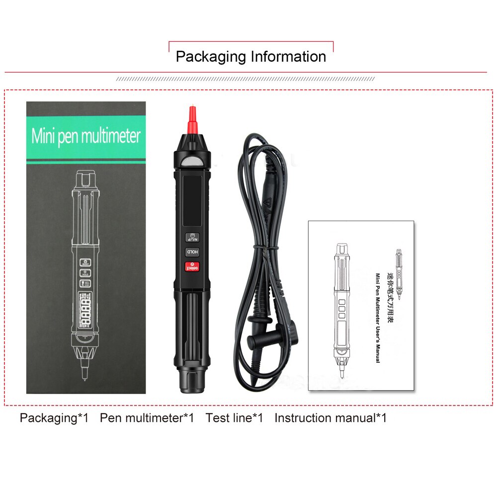 Piórkowy inteligentny cyfrowy multimetr mini ręczny próbnik samochodowy elektryk inspekcja narzędzia z relacja na żywo/NCV/narzędzie robić testowania sekwencji