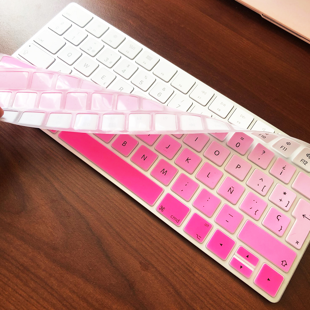 Spain Language Magic Keyboard Cover Silicone Skin Protective Film For Apple Magic Keyboard2 A1644 EU IMAC Keyboard Case