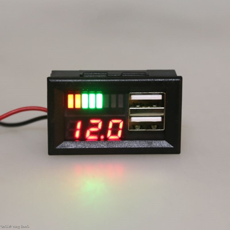 12V Digitale Auto Motor Voltmeter Spanning Batterij Panel Meter W Usb 5V Output