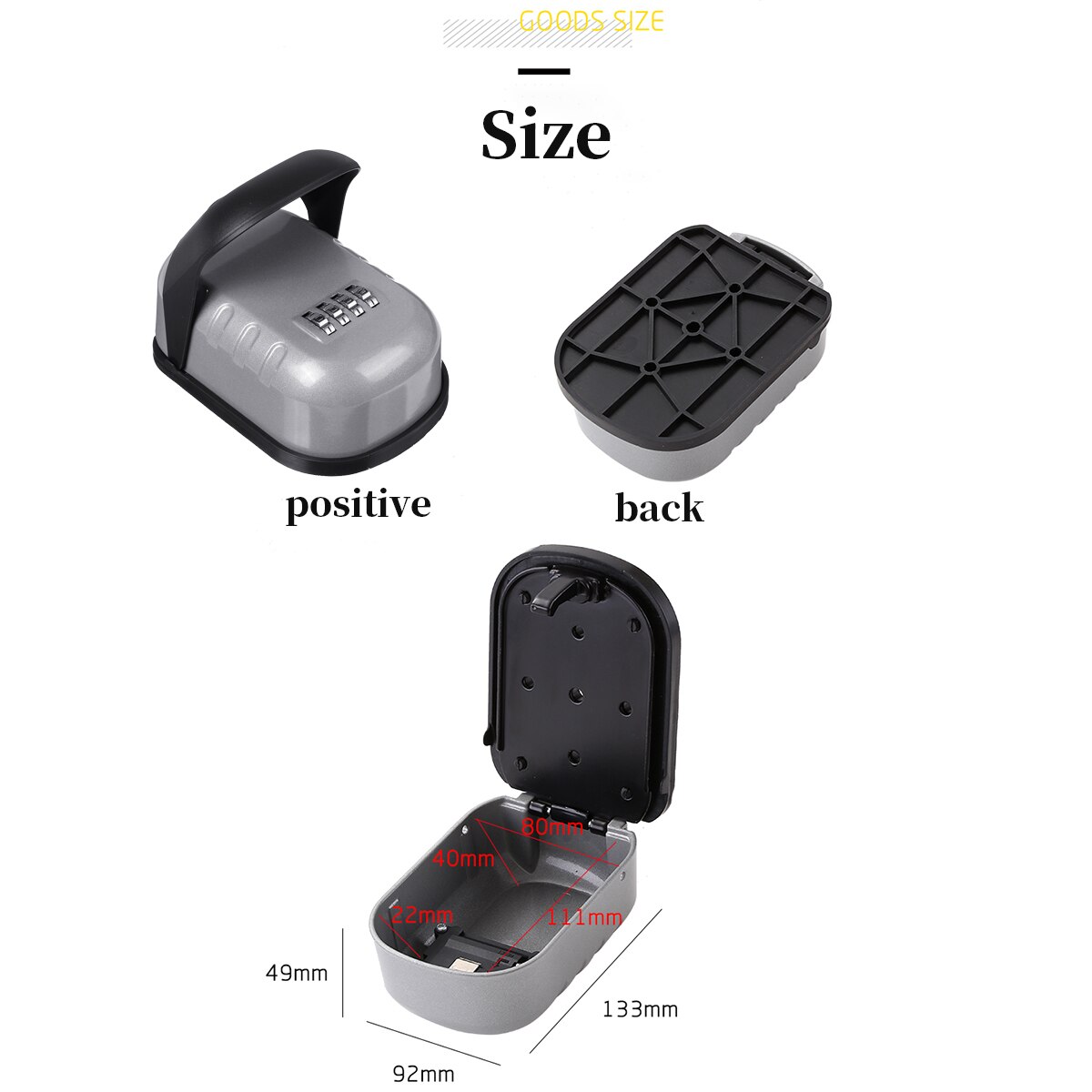 4 Digit Wall-mounted Curved Key Card Password Box Master key box Password lock Decorated Cipher Keys Storage Box Waterproof