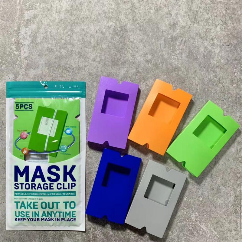 Portable foldable disposable dust mask storage box recycling dust mask storage clip container box mask mask storage bag
