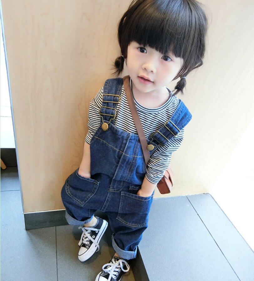 Neue Baby Mädchen Jungen Denim Overall freundlicher Insgesamt Jeans Für Frühling Herbst freundlicher Hosen Gesamt Kleidung Lätzchen Hosen