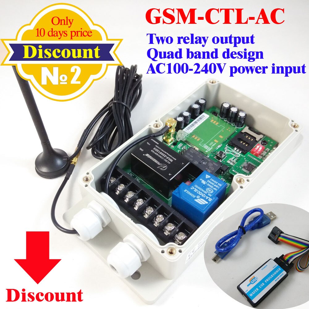 GSM afstandsbediening doos (Grote macht, QUAD band)/USB programmeur inbegrepen/Gate opener operator