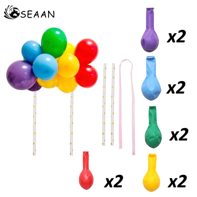 5 Inch Taart Ballon Decoratie Set Topper Glitter Taart Plug-In Voor Weedding Verjaardagsfeestje Transparant Confetti Sequin Levert: Mintgroen