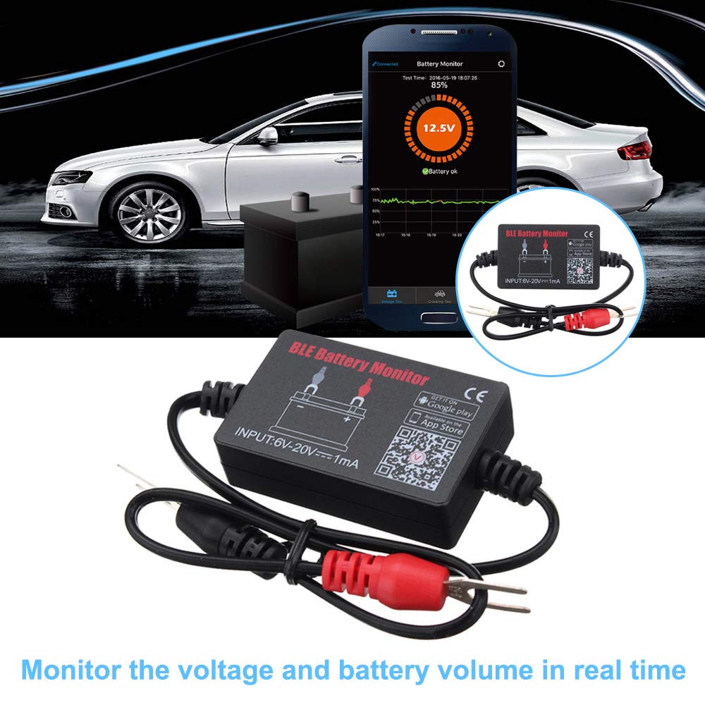 Car Bluetooth Wireless Automotive 12V BM2 Battery Load Tester Charging System Diagnostic Analyzer Monitor for Android & iOS