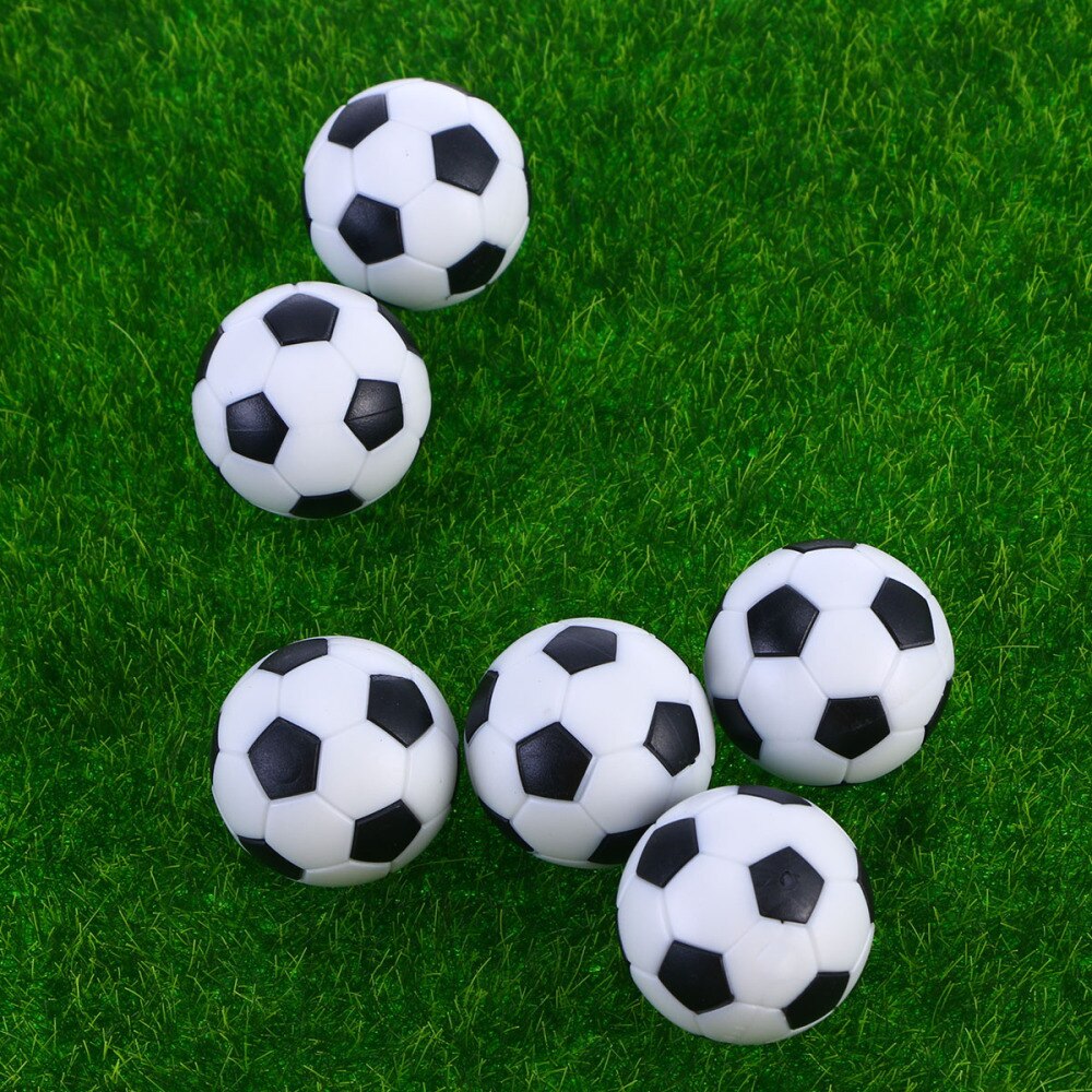 6Pcs 32Mm Tafel Voetbal Ballen Zwart/Wit