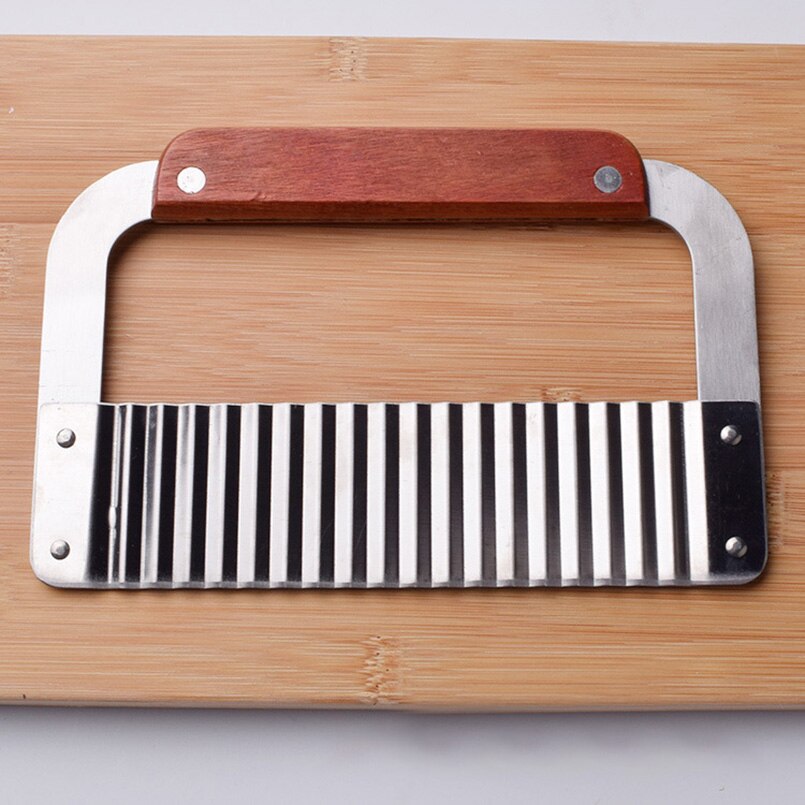 1PC French Fry Cutter Crinkle Potato Slicer Serrated Blade Stainless Steel Carrot Cucumber Handmade Wave Knife Noodles Chopper