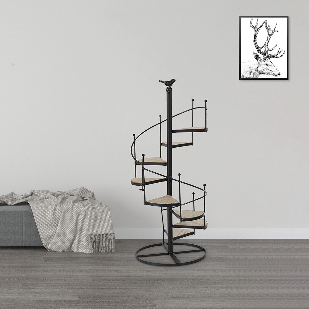 Outdoor Furniture Flower Pot Rack Solid Wood Rotating Multi-Storey Balcony Garden Living Room Floor Multi Meat Pot Plant Rack