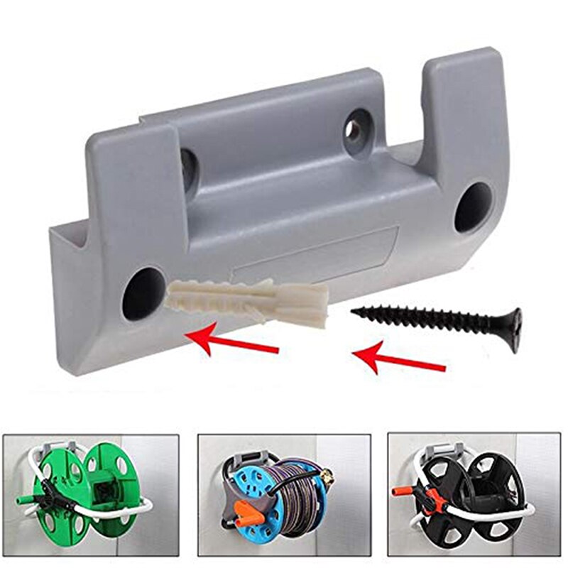 1Pc Garden Hose Reel Holder PVC Wall Mounted Garden Hose Hanger Pipe Holder With 4 Pcs Expansion Screws