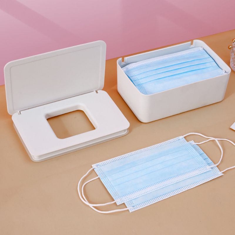 Babydoekjes Dispenser Tissue Servet Geval Houder Mond Masker Opbergdoos Drie-Layer Seal Antislip Plastic container