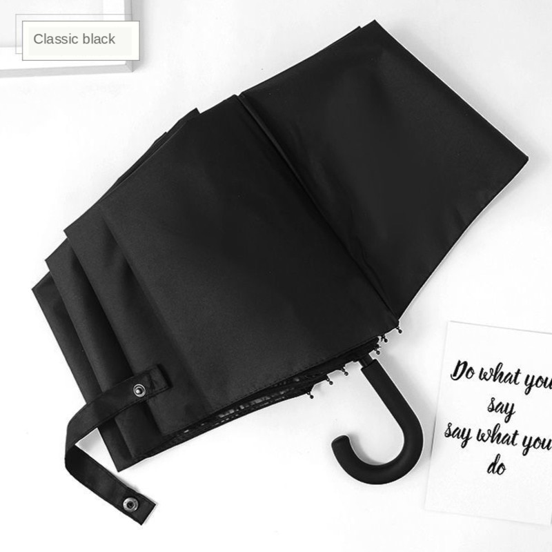 Black&amp;white Dot Umbrella Rain Women Uv Hook U-shape Curved Handle Umbrella For Women Windproof Umbrellas