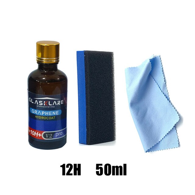 Revestimiento cerámico de grafeno para coche, revestimiento de vidrio líquido alemán, Nano, superhidrofóbico, antiarañazos, cuidado Exterior, pulido, 12H: 50ml 1set