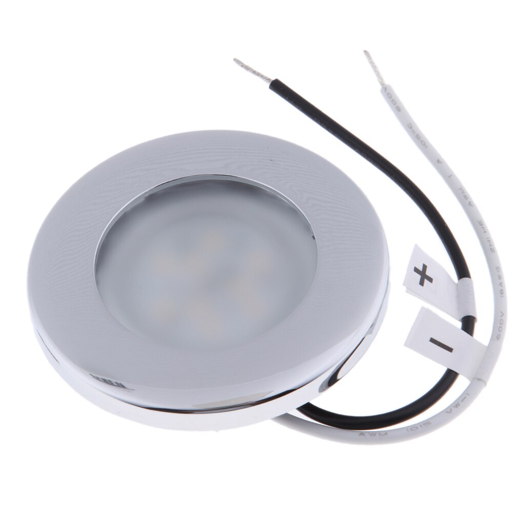 1 Pcs LED Round Roof Ceiling Interior Dome Light Lamp For Boat Yacht Car RV 3000k Warm Light Stainless Steel