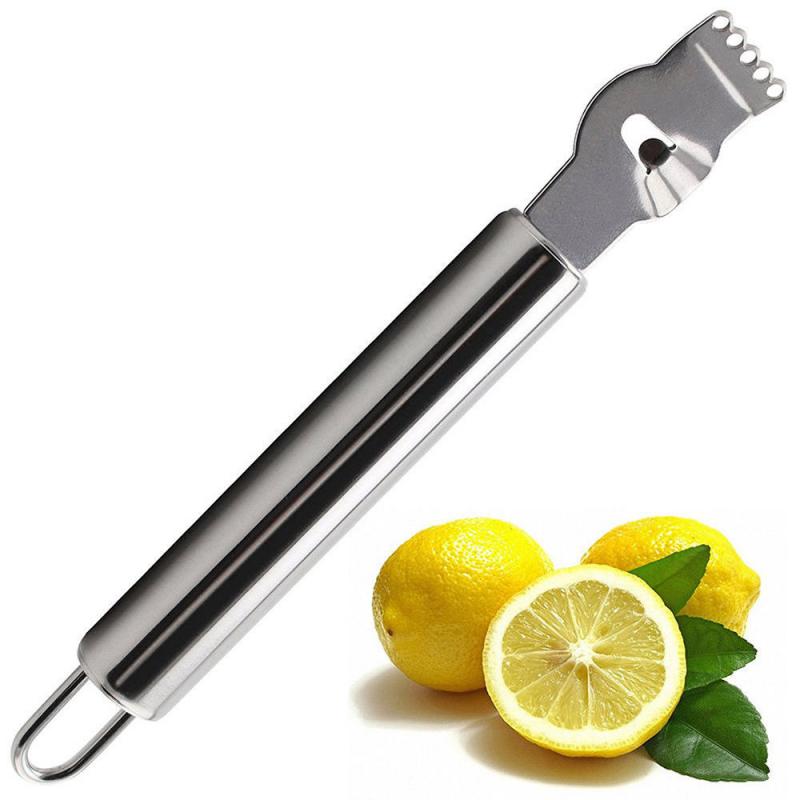 1/2 st rostfritt stål fruktskalare citron apelsin zester skalare rivjärn grepp kalkskal peeling verktyg köksredskap: 1 st