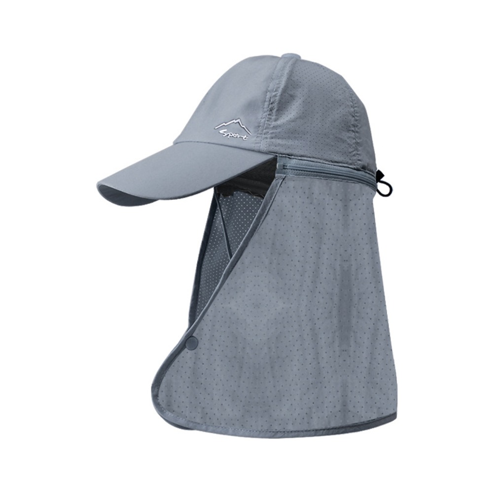 Protección solar Sombrero impermeable para el sol Secado rápido Gorra de béisbol de pesca de ala ancha Mantón desmontable Gorra de playa transpirable: Verde