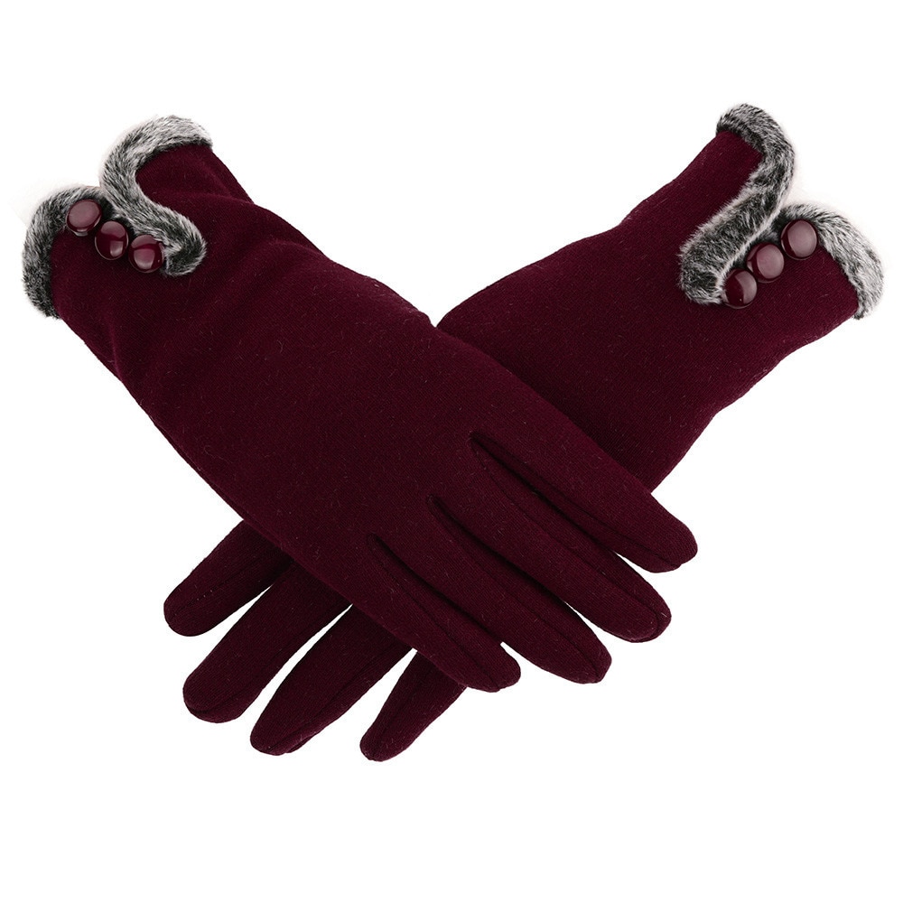 Women Lady Cashmere Keep Warm Driving Full Finger Gloves Screen Glove Winter Gloves Autumn Warm Gloves #