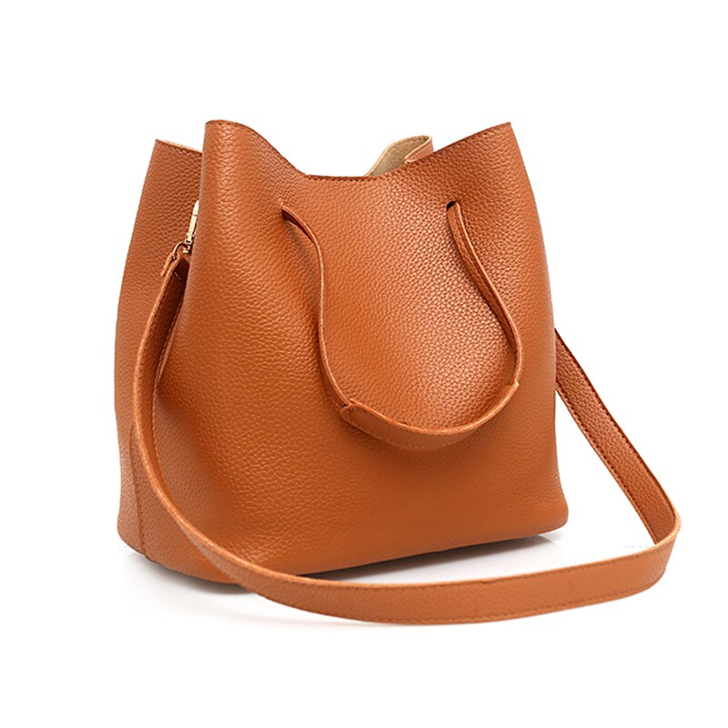 4PCs/set Women's Bag Solid Shoulder Bag Top-Handle Big Capacity Female Handbag Shoulder Bag Ladies PU Crossbody