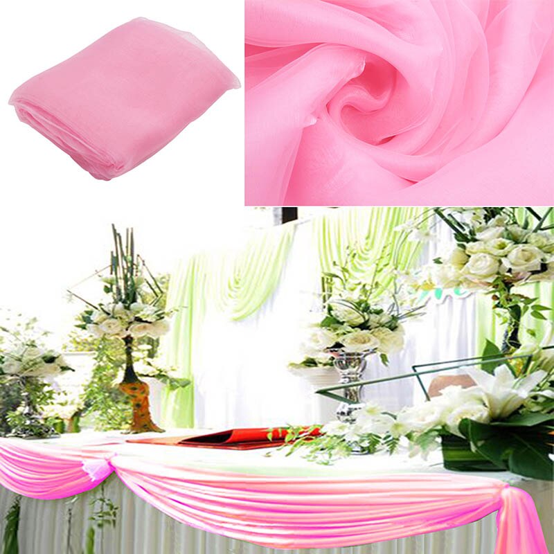 Tissu Organza avec ruban pur 10M x 1.35M | Couverture pour mariage, fournitures de décoration pour Banquet de mariage, célébrations d'hôtel: light pink