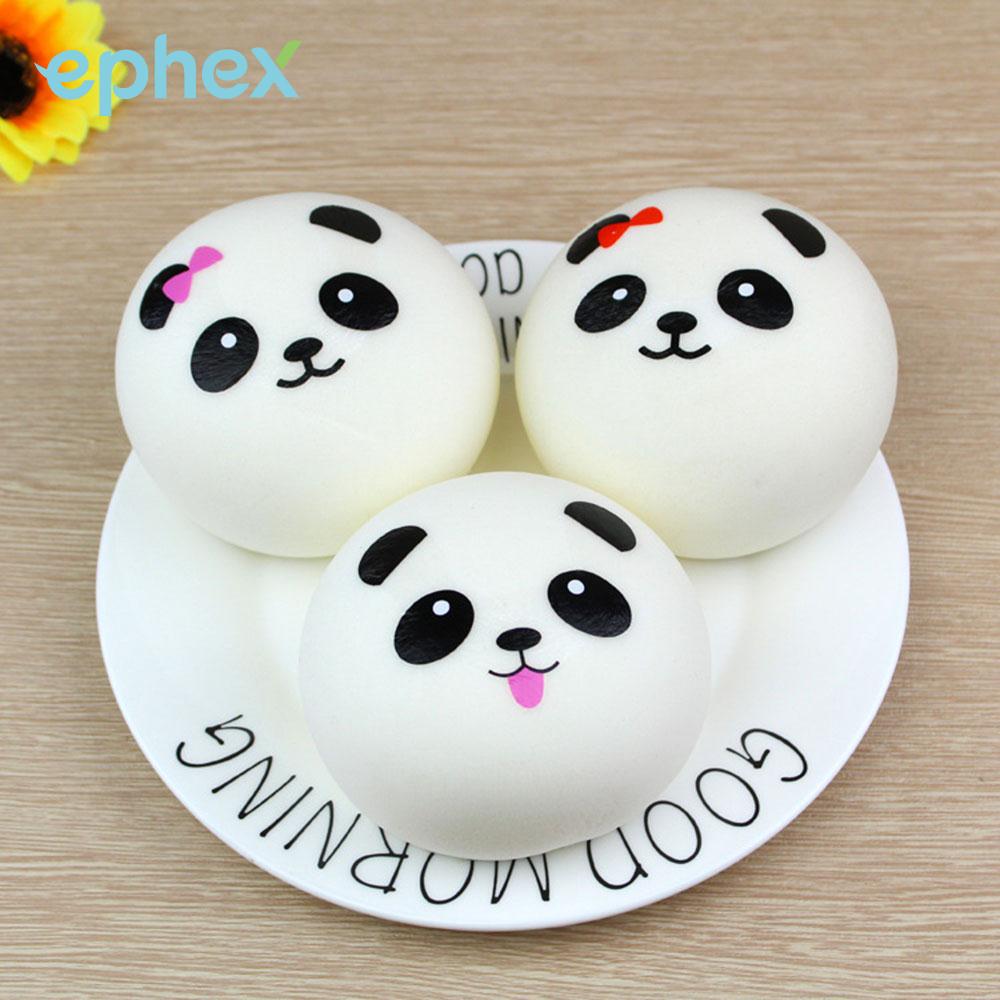 Ephex Weiß 7cm Party Favors Squishy Spielzeug Nette Panda Brot Charme Lustige Simulation Gurt Zubehör