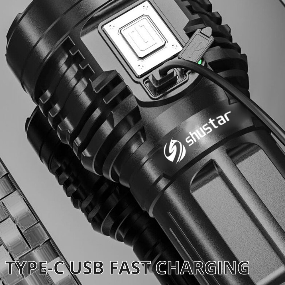 8LED Super Heldere Zaklamp Krachtige Led Zaklamp Oplaadbare Cob Side Light 4 Modes Outdoor Adventure 3 In 1 Zaklamp