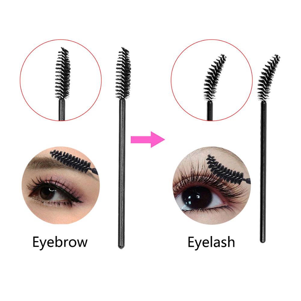 Negemel 100 PCS Disposable Eyelash Brush, Mascara Brushes Wands,Eyebrow Brush, Cosmetic Makeup Brush Tool Kits
