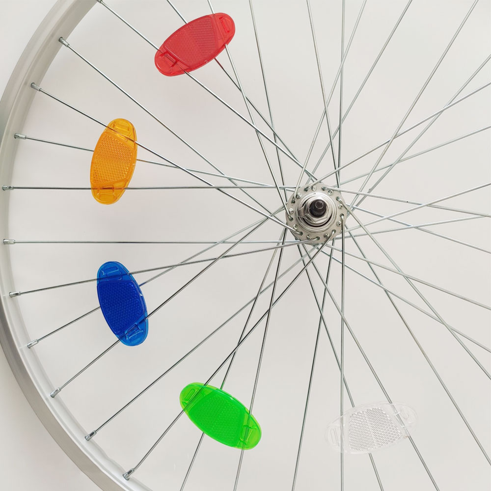 Reflectores nocturnos de montaje reflectante para llanta de rueda, luces intermitentes, Reflector de radios de bicicleta, luz de advertencia de seguridad, 2 uds.