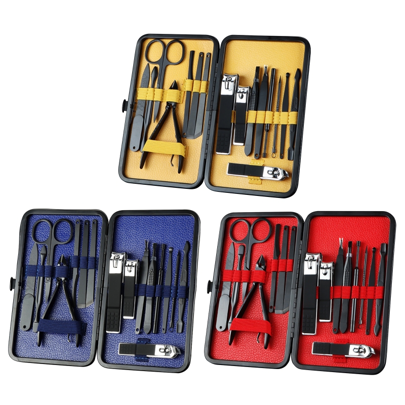 A0ND 16pcs Kit per la cura delle unghie Kit da viaggio per unghie Set per Manicure Kit per la rimozione della cuticola per Pedicure