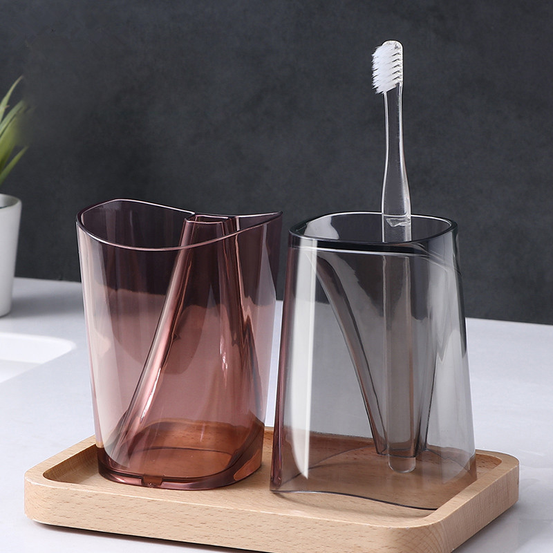 1/2/3Pcs Dual Purpose Transparante Eenvoud Tandenborstel Cup Plastic Beker Badkamer Koppels Tandenborstel Mok