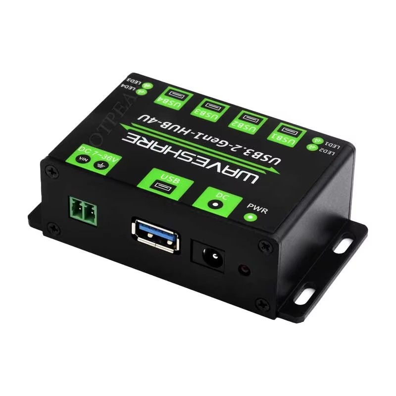 Industrieller USB-HUB USB3.2 Gen1 One-To-4U Onboard 7~36V DC-Stromanschluss für Multi-Systeme
