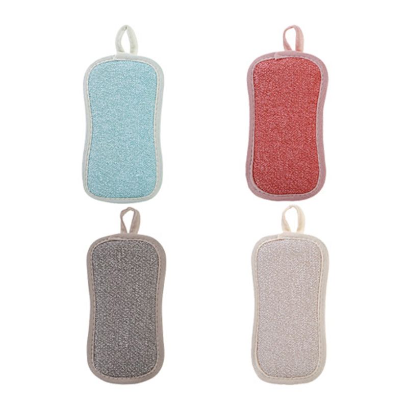 4 uds, estropajo de doble cara, plato de microfibra reutilizable, paños de limpieza, esponjas de fregado, paño de cocina