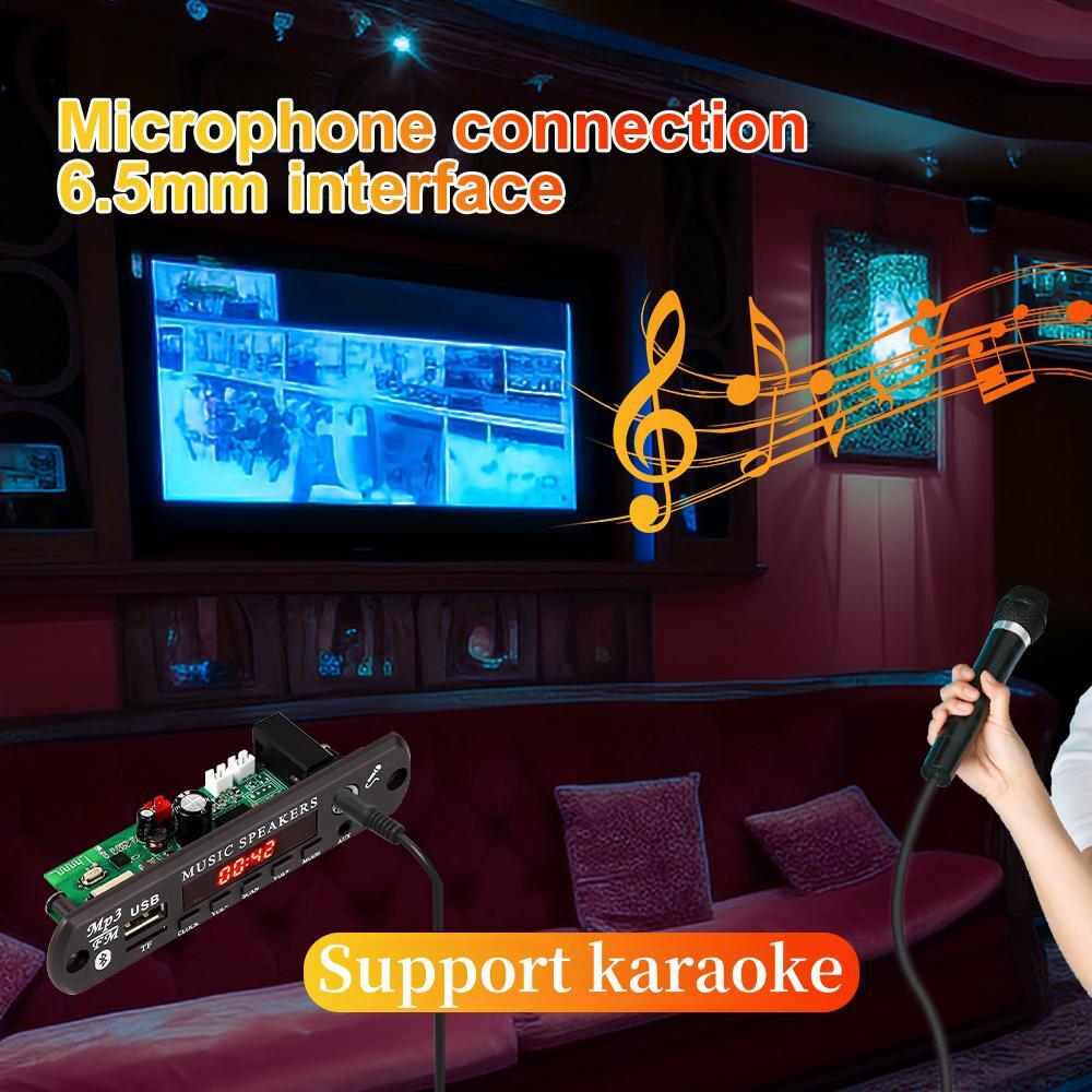 DC 12V Bluetooth 5,3 MP3 APE Decoder Board 30W 60W Verstärker 6,5mm Mikrofon Uhr Zeit Display USB TF FM AUX Auto Musik Player