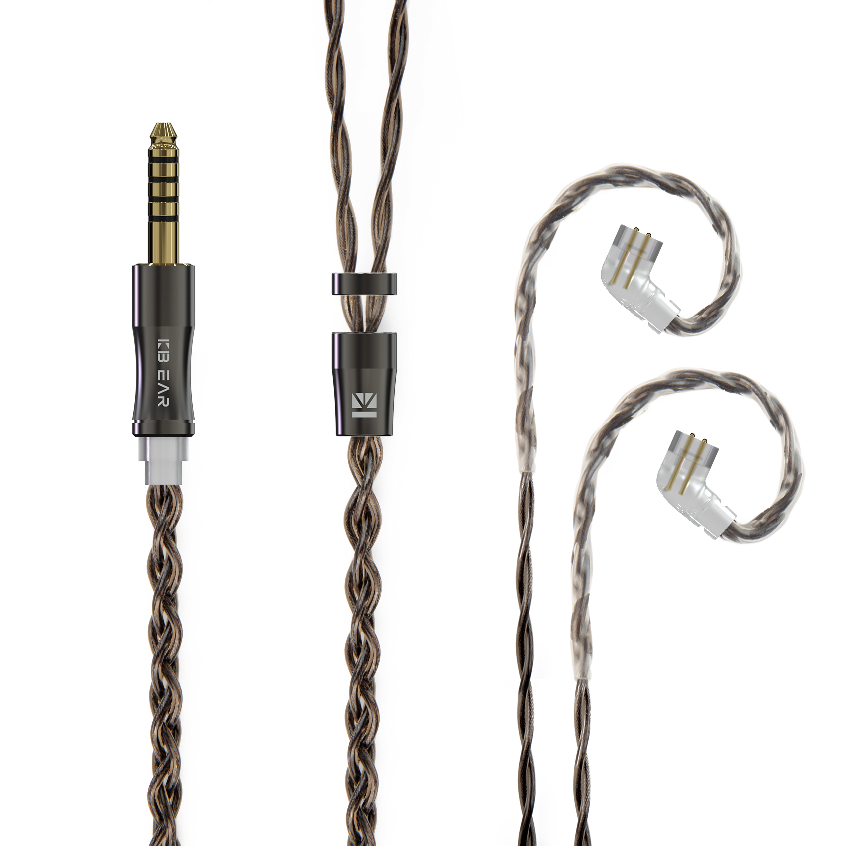 KBEAR Hazy 6N grafeno + aleación de cobre-plata Cable de actualización trenzado mixto Cable de auriculares MMCX/conector de 2 pines 3,5mm/2,5mm/4,4 m: MULTICOLOR