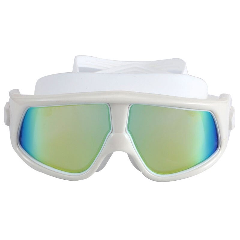 Lunettes de natation polarisées à grande monture, en Silicone, confortables, étanches, Anti-buée, Protection UV, pour adultes et femmes: White