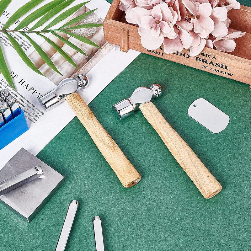 2 Stuks Bal Peen Hamer 4Oz Metalen Sieraden Hamer Dual Dubbelzijdige Metalen Hamer Draagbare Stalen Hamer 15.5Cm/6.1Inch