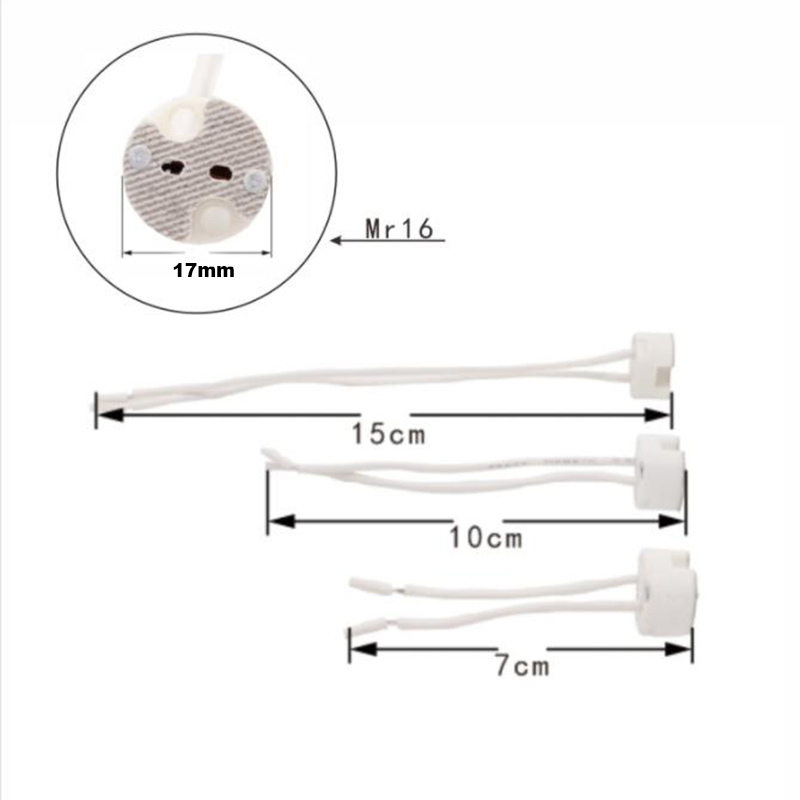 Mr16 mr11 gu5.3 g4 halogen led-pærer holder sokkel keramisk adapter ledningskontakt