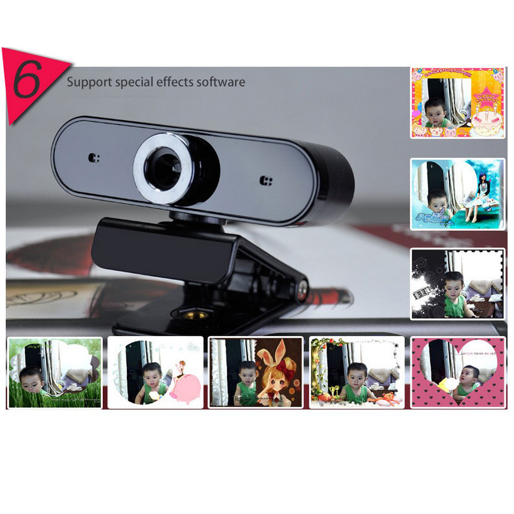 Cámara Web giratoria de 45 grados, 2,0 HD, 1080p, USB, para grabación de vídeo, con micrófono para PC y ordenador: Multicolor