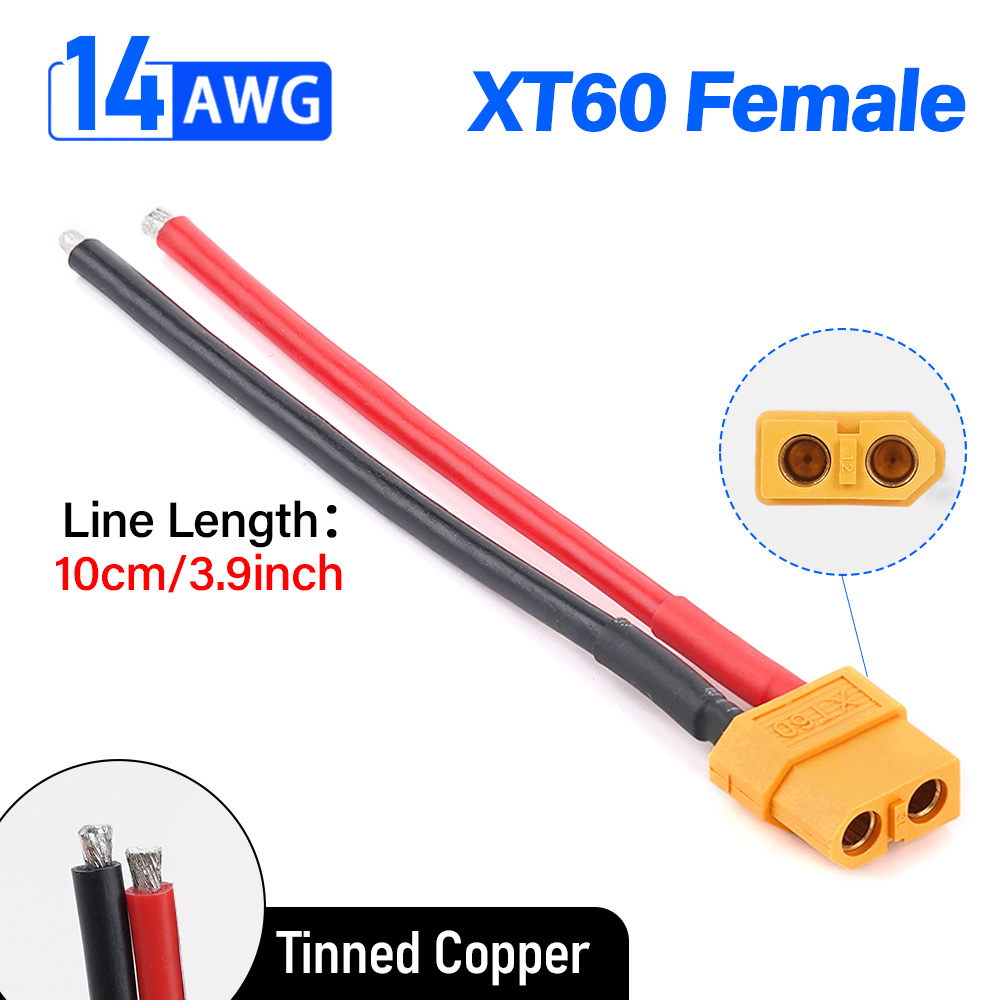 2 Stück xt60 14awg 15cm Anschluss kabel für Ladegerät Profi Ladekabel Motor- Einlauf leitung Stecker oder Buchse Batterie anschluss stecker: Farblos