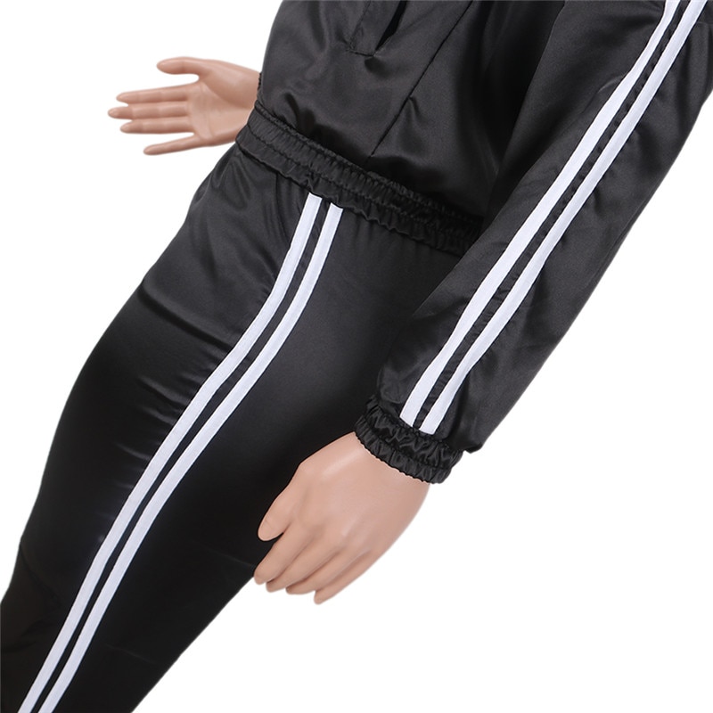 Satin two piece set tracksuit for women top and pants set spring womens casual sweat suits fitness outfits AC-94