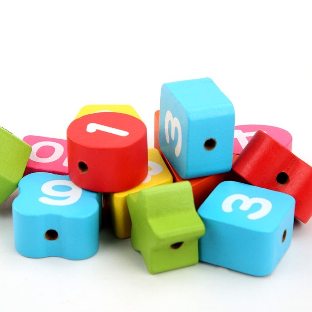 Aerpher Cartoon diarido educativo Houten Kralen Geometrie Digitale Klok puzzle gadget Bijpassende Klok Speelgoed per scuola materna