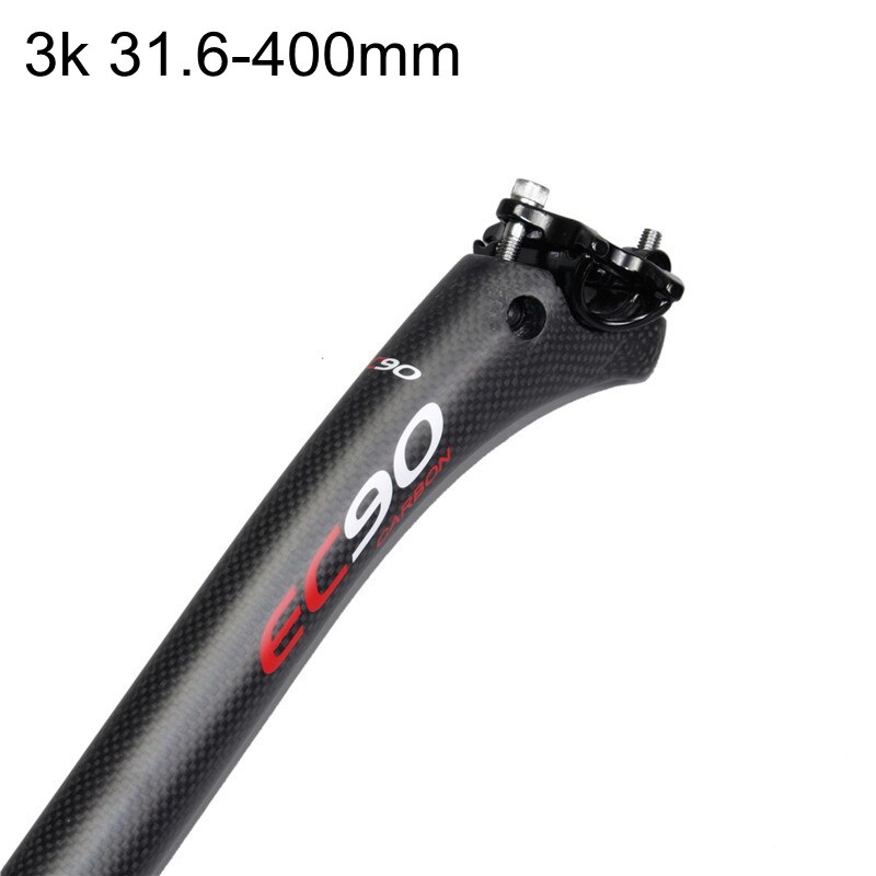 Ec90 volledig carbonvezel mtb-zadelpen zadelbuis racefiets zadelpen mountainbike zadelpen 25.4 27.2 30.8 31.6-350/400mm: 3k 31.6-400mm