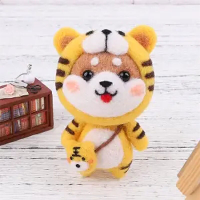 Jiwuo Wool Felt Poke Handmade Animal Pet Doll Toy Wool Needle Felting Kit Cat Shiba Inu Material Package DIY For Beginner: 8