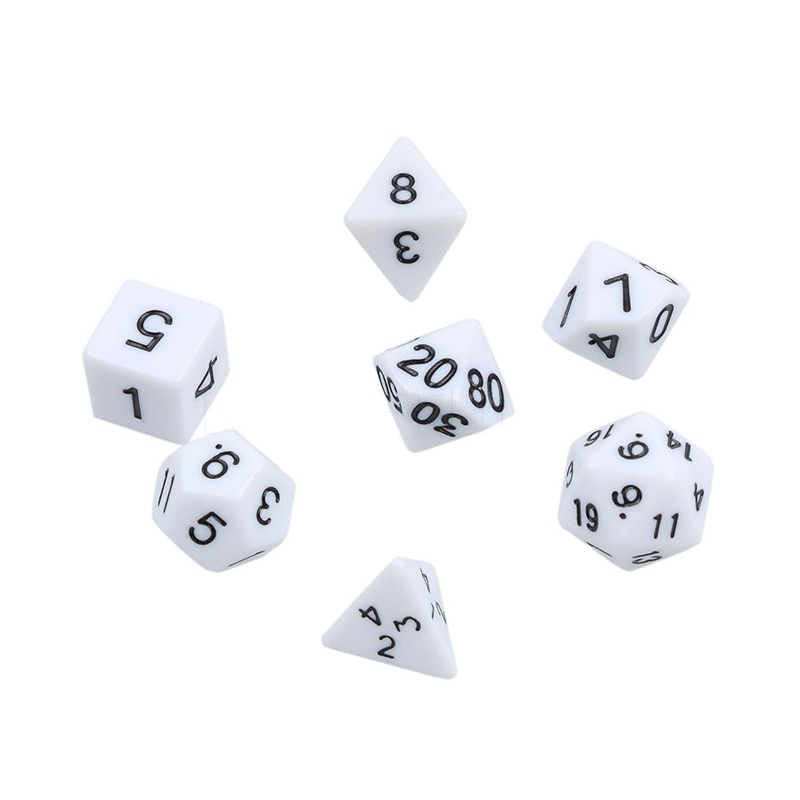 7 st/set tärningssats d & d  d4,d6,d8,d10, d %,d12,d20 polyhedral tärningar, rpg game tärningar och svart tärningspåse med d & d logo gyh