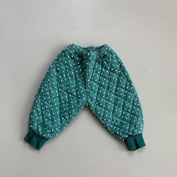 Baby Winter Kleidung Plus Samt Verdicken Baumwolle freundlicher lässig Hosen Für Mädchen Blume Drucken Hosen Baby Junge Punkt drucken Harem hosen