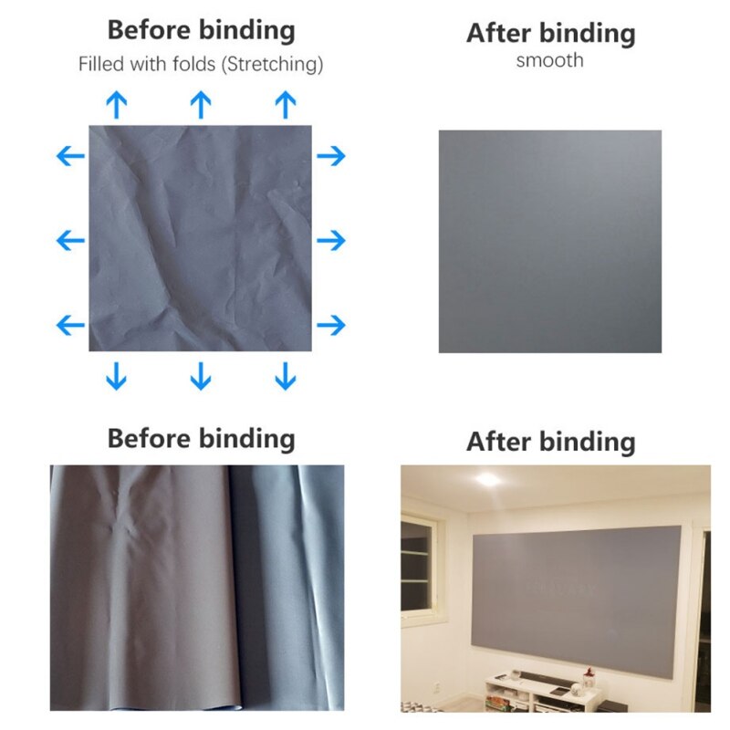 72 84 100 120 Inch Reflective Fabric Cloth For YG300 T6 XGIMI H2 HALO Mogo for mi DLP Projector Screen