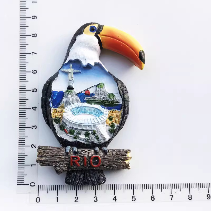 Kreative Brasilien Reise Souvenirs Magnet Kühlschrank Aufkleber Harz Handwerk 3d gemalt magnetische Kühlschrank Aufkleber Küche Dekor: Marine Blau